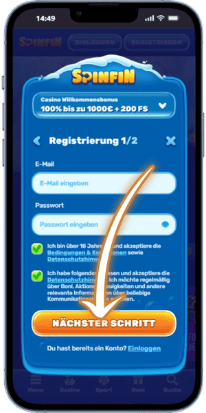 Registrierungsformular ausfüllen